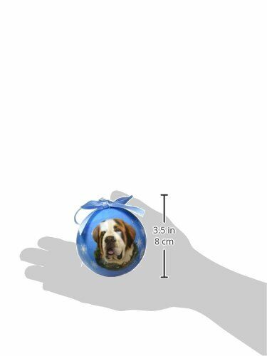 "Saint Bernard Christmas Ornament" Shatter Proof Ball Easy To Personalize