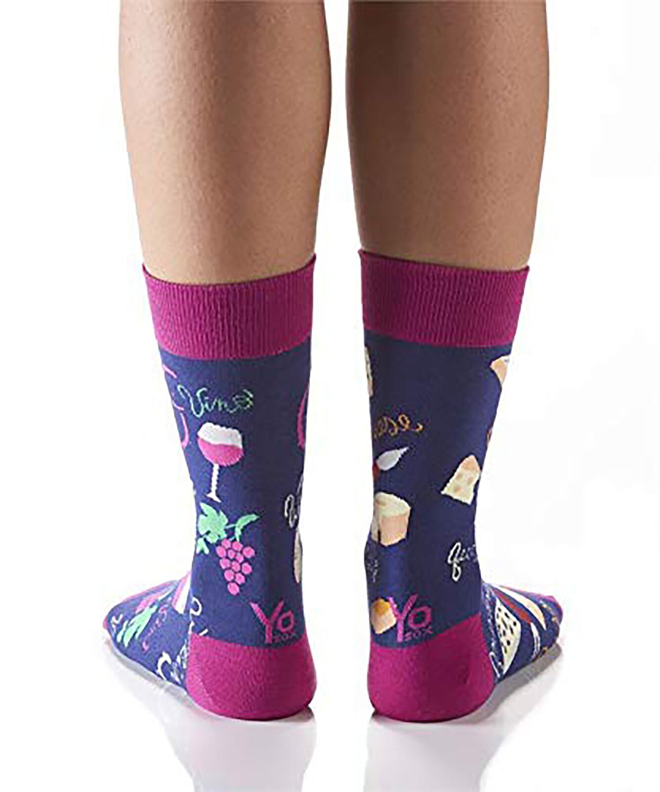 Yo Sox Wine & Cheese Women's Crew Socks