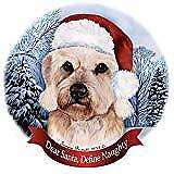 Holiday Pet Gifts Dandie Dinmont Mustard Dog Santa Hat Porcelain Ornament