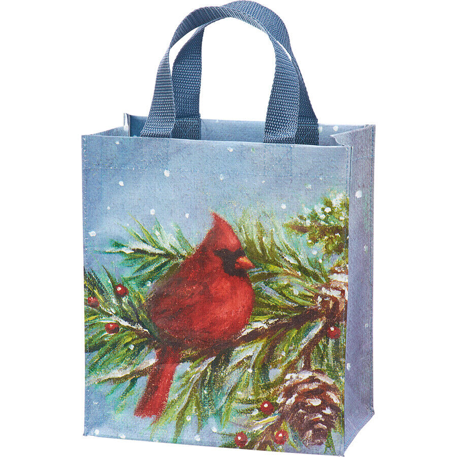 Primitives by Kathy Daily Tote - Winter Christmas Cardinal on Pine Branch