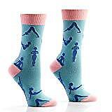 Yo Sox Pink Yoga Funky Women's Crew Socks for Dress or Casual Wear Size 5-10