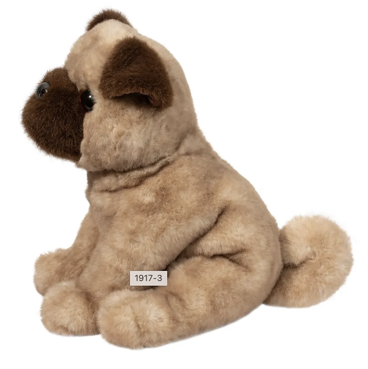 Douglas Toys Milo Tan Pug Plush Stuffed Animal Toy, 9" sitting