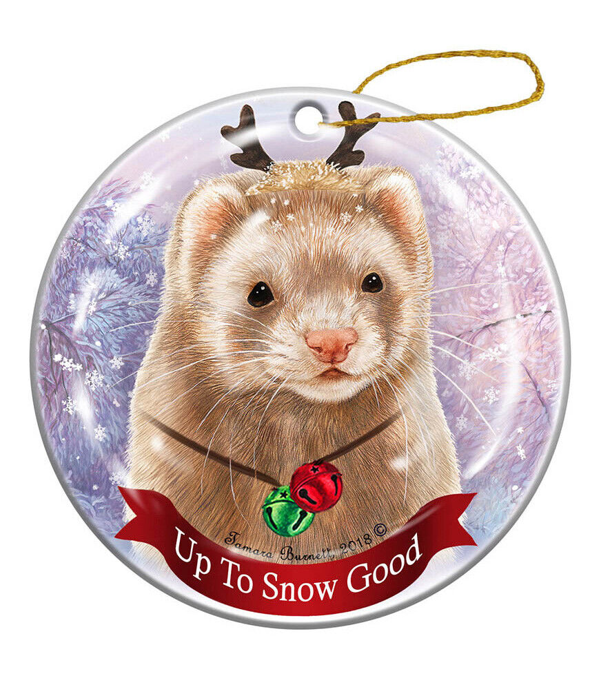 Holiday Pet Gifts Ferret Cinnamon Porcelain Christmas Ornament