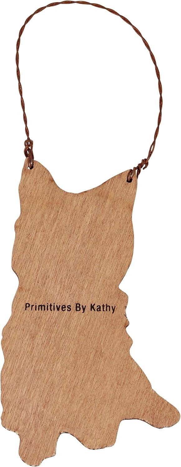Primitives By Kathy Yorkie with Holiday Wreath Wooden Christmas Ornament