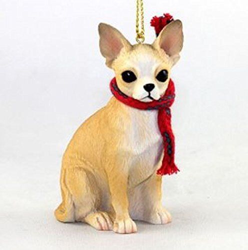 Chihuahua with Scarf Christmas Ornament (Large 3 inch version) Dog