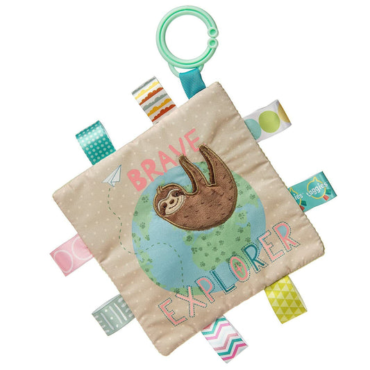 Taggies Crinkle Me Baby Paper and Squeaker Soft Toy, 6.5", Brave Explorer Sloth