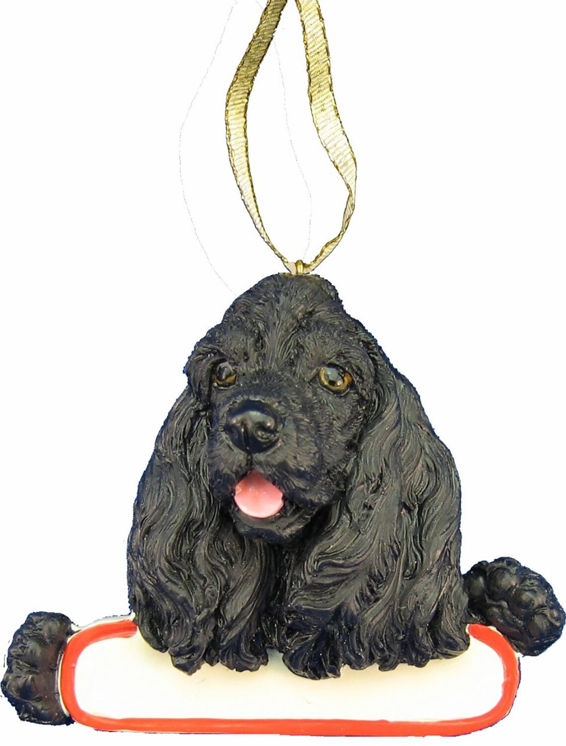 Cocker Spaniel Black Ornament "Santa's Pals" With Personalizable Name Plate