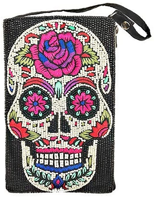 Bamboo Trading Company SHB448 Sugar Skull Cell Phone Club Bag, 7-inch Height