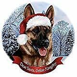 Holiday Pet Gifts German Shepherd Light Sable Dog Santa Hat Porcelain Ornament