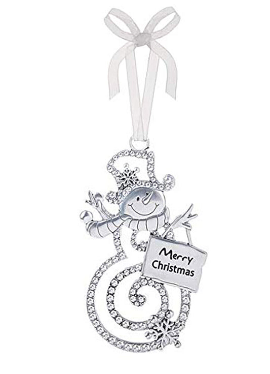 Ganz Ornament - Merry Christmas - Silver