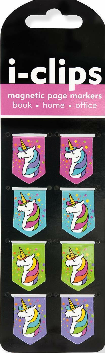 Unicorns i-Clip Magnetic Page Markers (Set of 8 Magnetic Bookmarks)