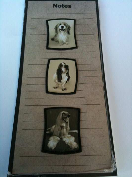 Long Memo Notepad with 3 Dog Magnets