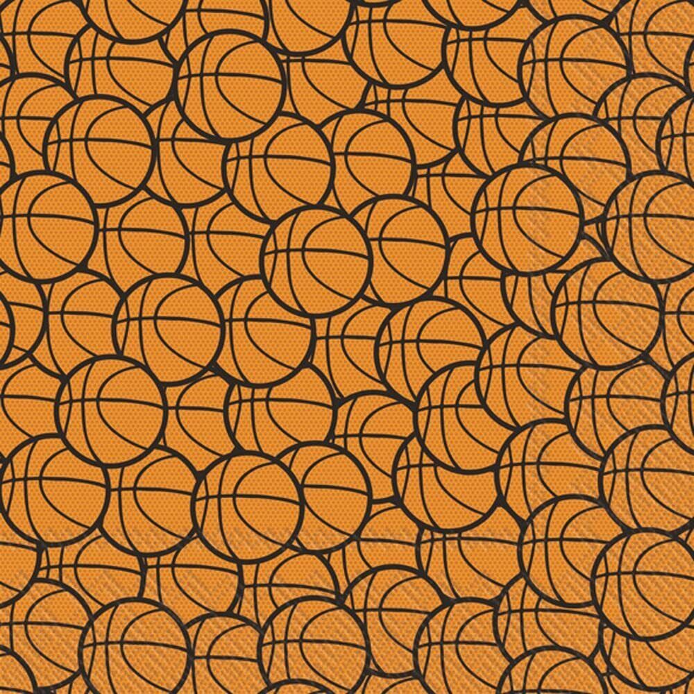 Boston International 5x5 in. Paper Cocktail Napkin Basketball Orange Pack of 20