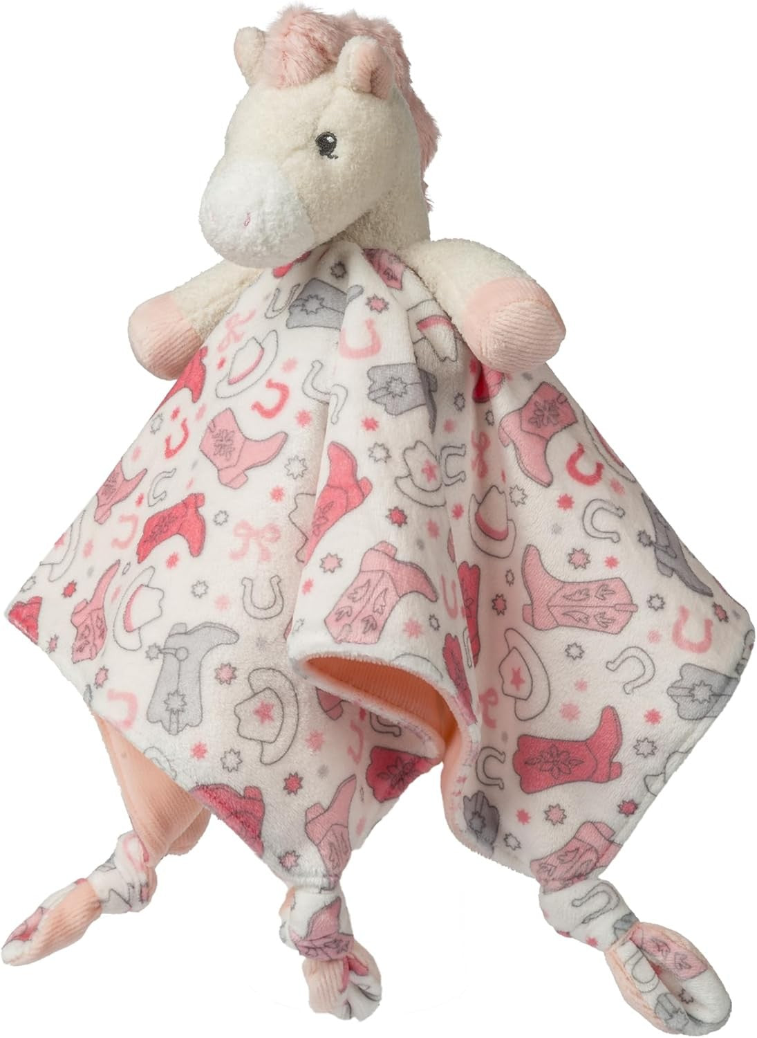 Mary Meyer Stuffed Animal Character Blanket, 13 x 13-Inches, Cream Giddy Up Pony