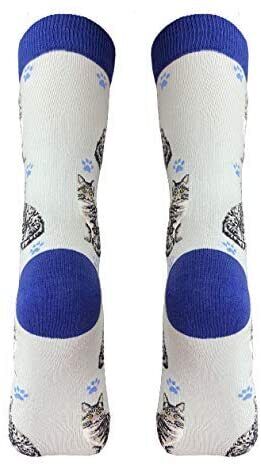 Happy Tails Silver Tabby Cat Lover Socks - One Size Fits Most