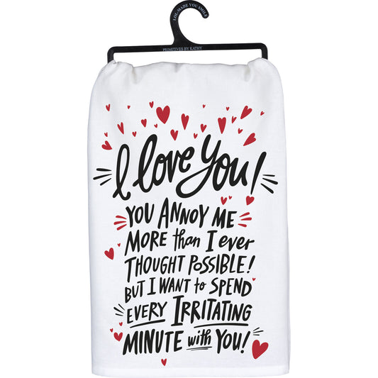 Primitives By Kathy Dish Towel,  I Love You More Than I Ever Thought, 28-inch