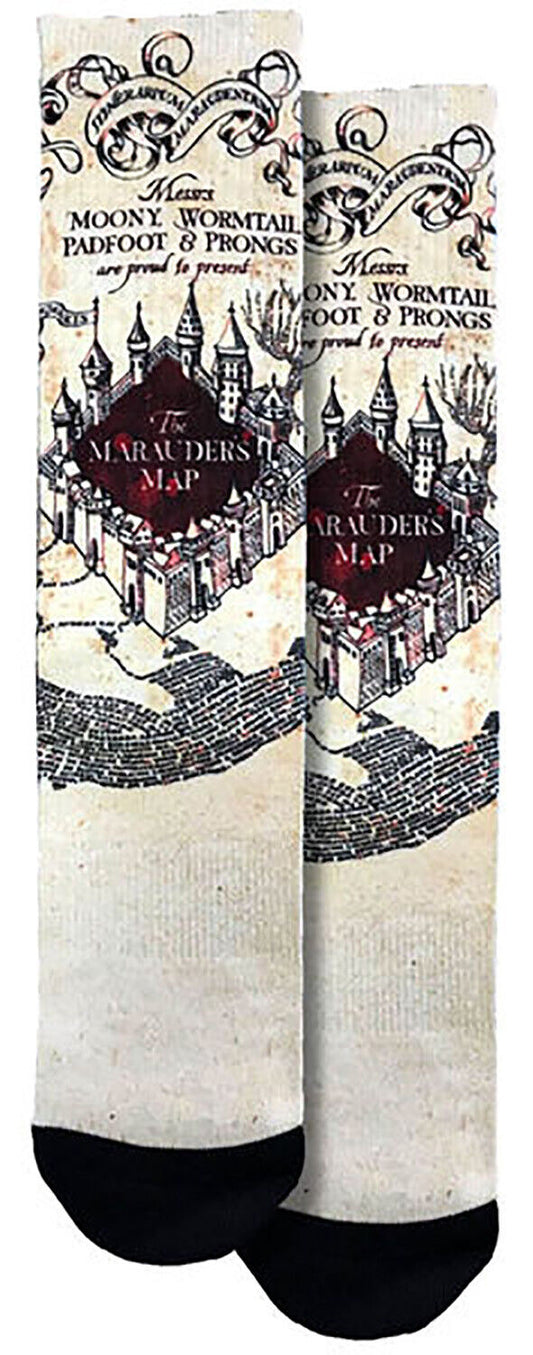 Spoontiques Fun Crew Socks, One Size Fits Most - Harry Potter Marauder’s Map