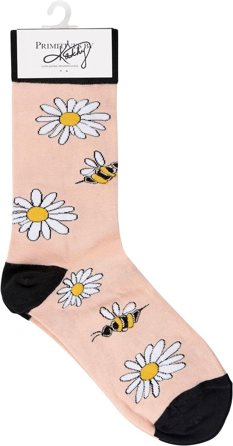 Primitives by Kathy Socks - Bee And Daisy, One Size, Unisex
