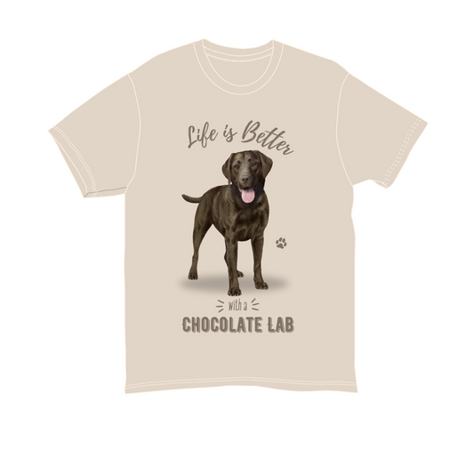 Chocolate Labrador Unisex 100% Cotton T-Shirt - Super Soft & Comfortable, Large