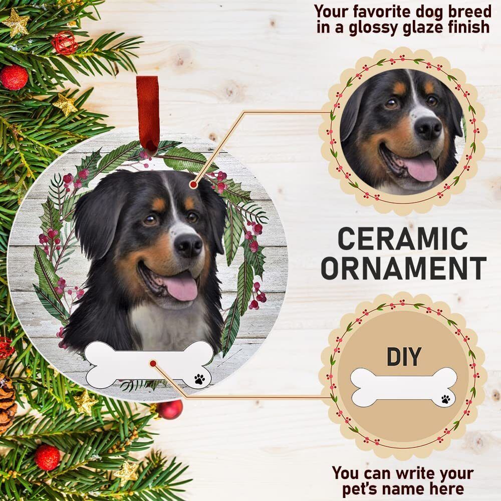 Bernese Mountain Ornament - E&S Pets, DIY Personalizable, Ceramic Round Ornament