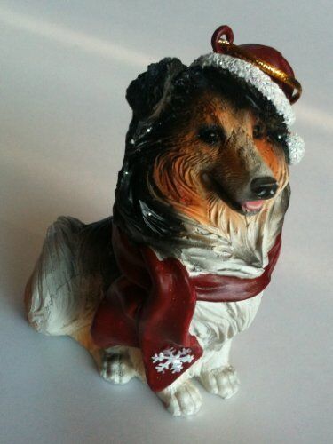 Littlegifts Sheltie Snowflake Scarf Dog Holiday Christmas Ornament
