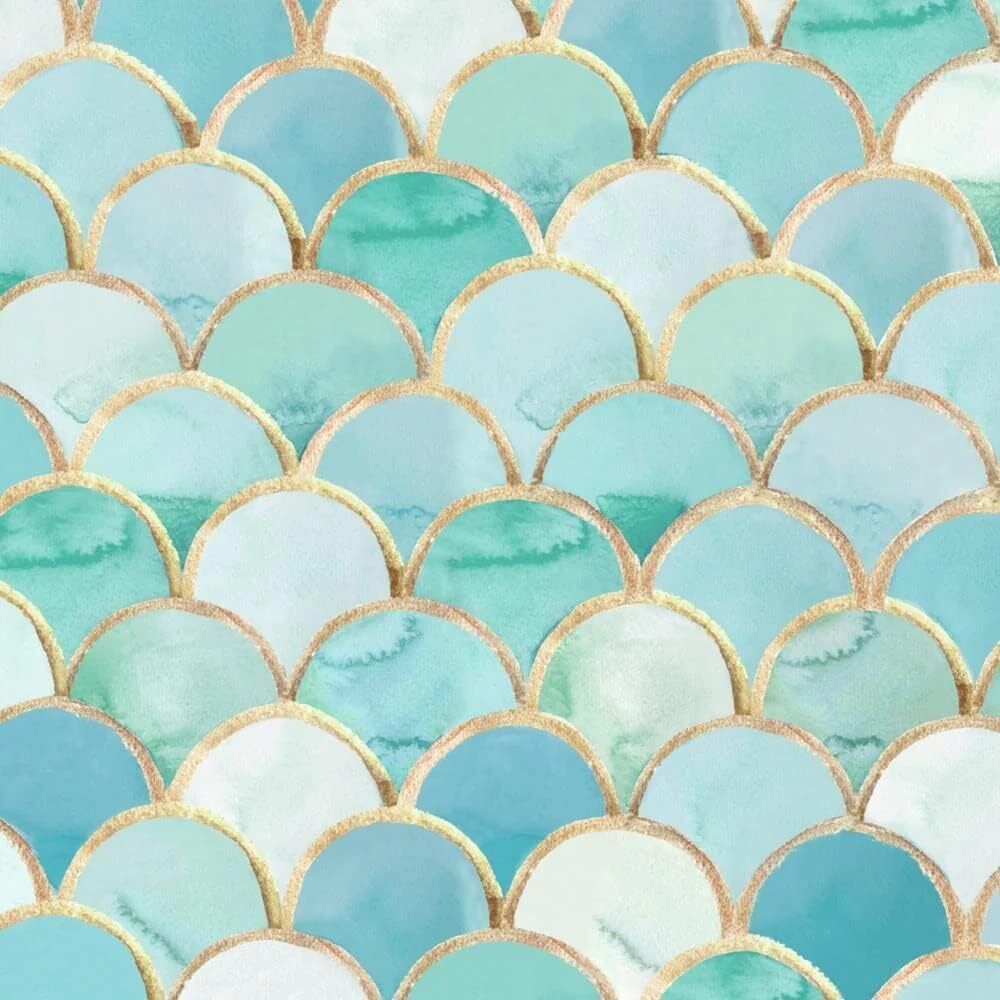 Paperproducts Design Art Deco Turquoise Beverage/Cocktail Paper Napkins,5"x5"