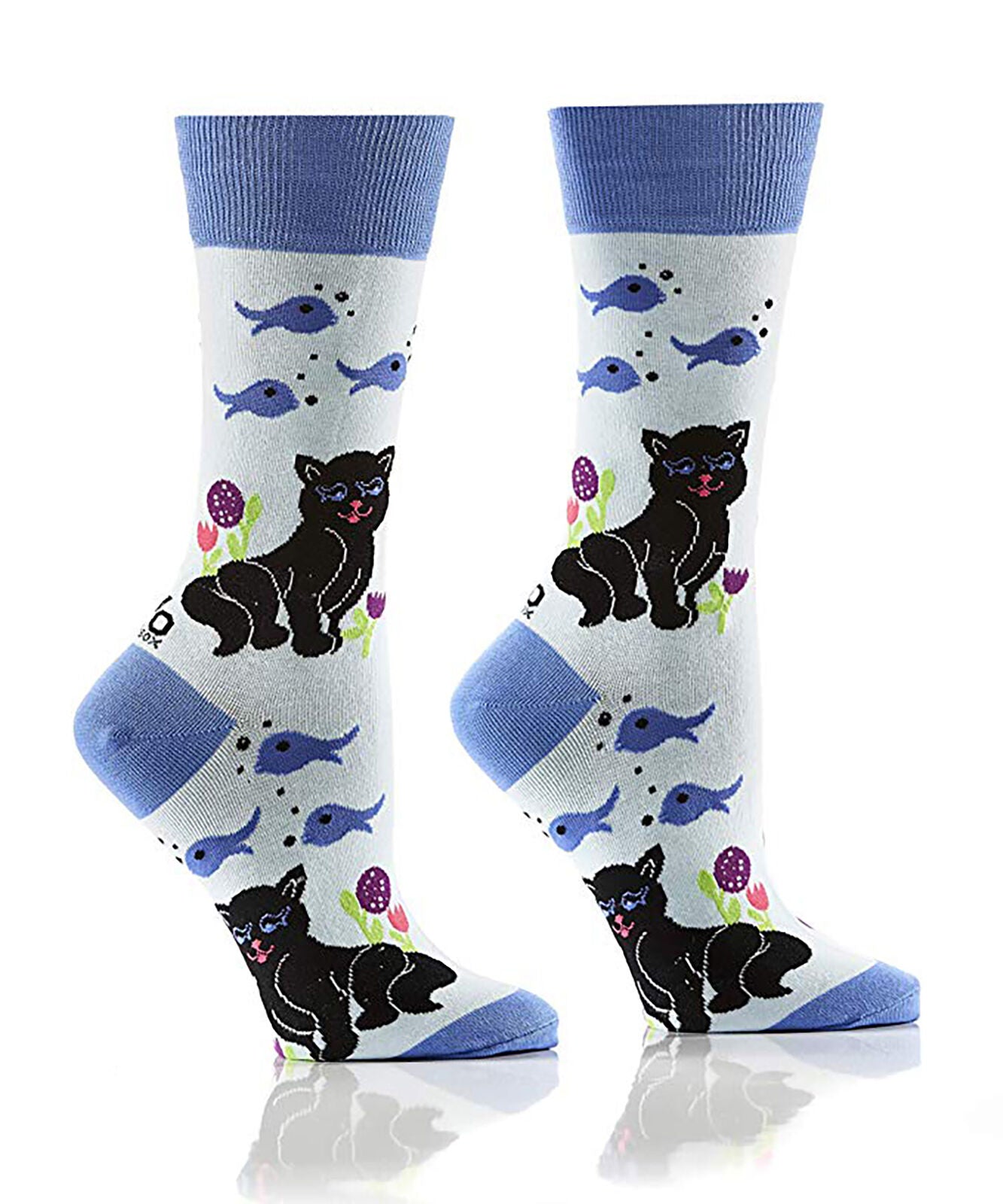 Yo Sox CAT & FISH DESIGN, WOMEN'S CREW SOCK