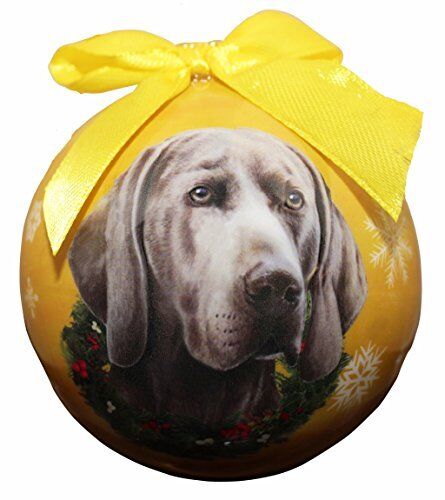 "Weimaraner Christmas Ornament" Shatter Proof Ball Easy To Personalize