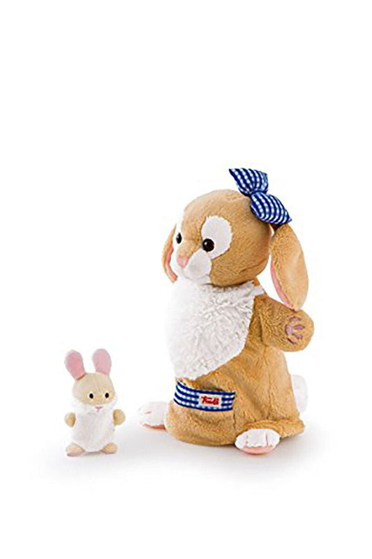 Trudi Bunny Rabbit with Baby Plush Stuffed Animal Hand Puppet (25 cm, 10 in)