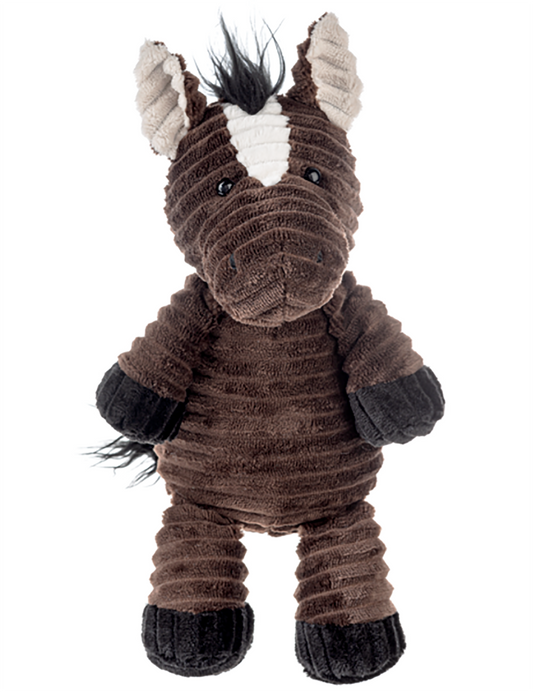 Ganz Ribbles Brown and White Horse Corduroy Plush Stuffed Animal Toy, 12"