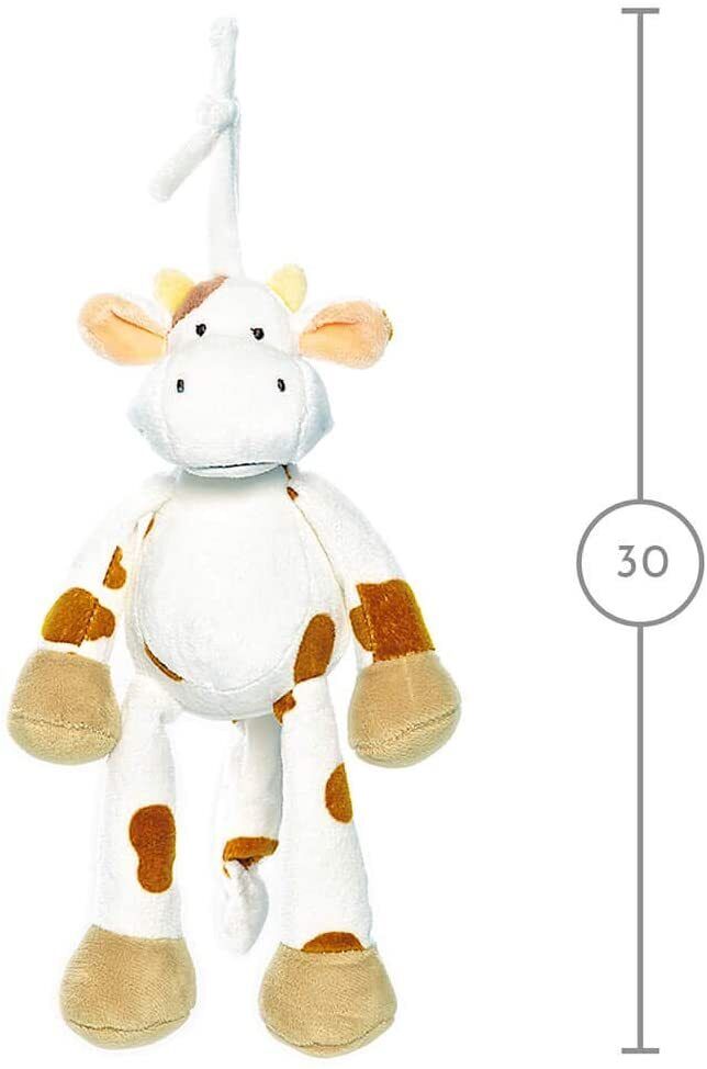 Teddykompaniet Diinglisar Spotted Cow Plush Musical Pull Stuffed Animal Toy, 10"