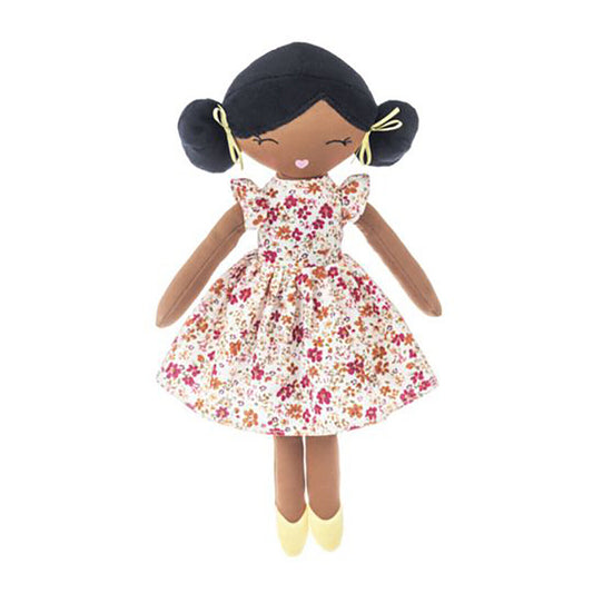 Ganz Treasured Friend Ethnic Brown Plush Doll with Black Hair, 14 inch