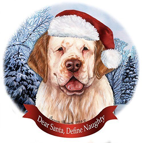 Holiday Pet Gifts Clumber Spaniel Orange and White Dog Porcelain Ornament