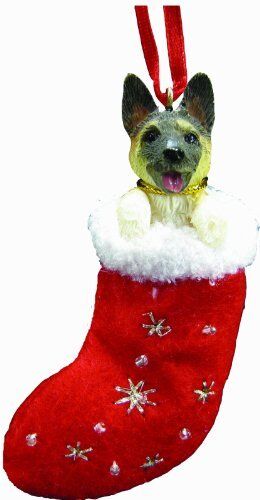 Akita Christmas Stocking Ornament with "Santa's Little Pals" Hand Painted