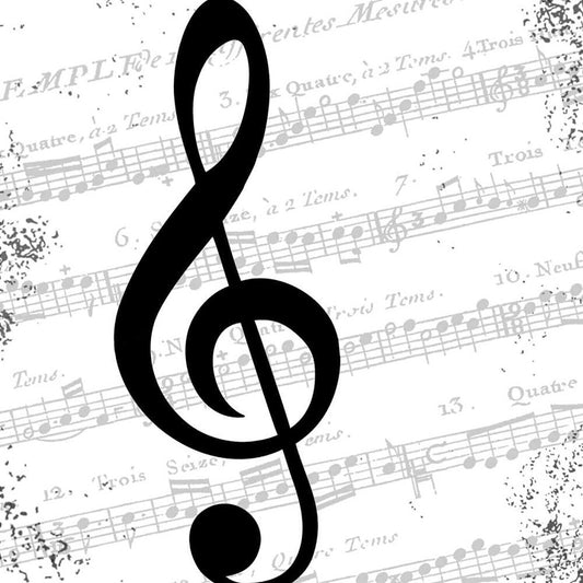 Paperproducts Design I love Music Beverage Napkins, 5 x 5", Black