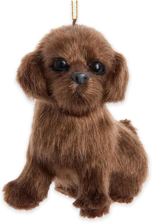 Kurt Adler F2242CLB Furry Chocolate Lab Dog 3.5" Hanging Christmas Ornament