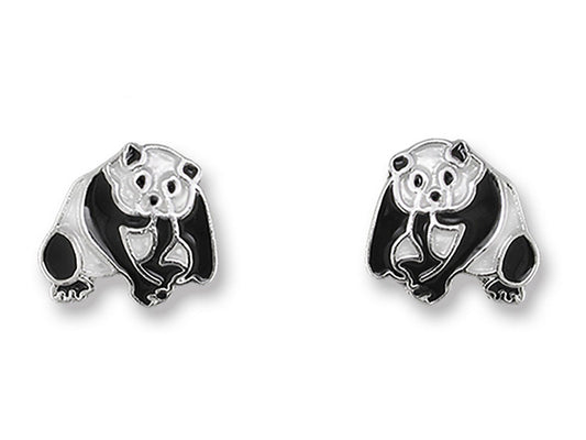 Linda Bolhuis Panda Bear Ultrafine Enamel Post Stud Earrings By Zarah