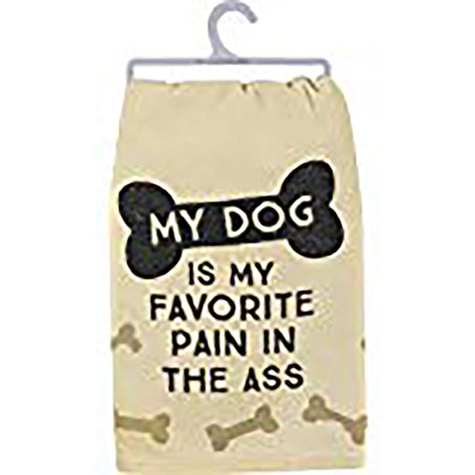 Primitives by Kathy Pet Love Cotton Dish Towel (My Dog is My Favorite Pain)