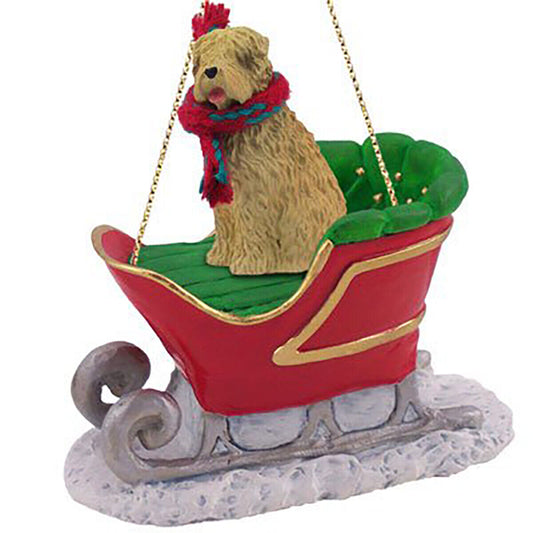 Soft Coated Wheaten Terrier Dog Sleigh Dog Holiday Ornament
