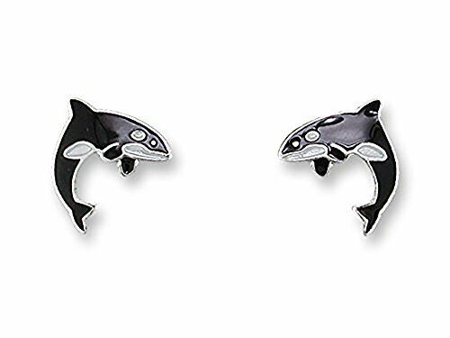 Paul Doolin Silver Plated Orca Whale Post Earrings