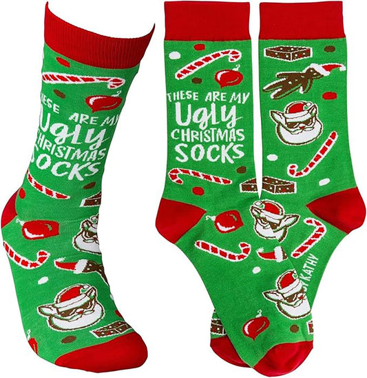 Primitives by Kathy - These Are My Ugly Christmas Socks One Size, Unisex