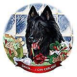 Belgian Shepherd Dog Porcelain Ornament Pet Gift 'Santa. I Can Explain!'