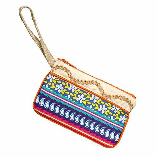 Christine Clarke Boho Flowered Multicolor Wristlet 7"