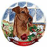 Irish Terrier Wheaten Dog Porcelain Ornament Pet Gift 'Santa. I Can Explain!'