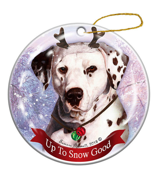 Holiday Pet Gifts Dalmatian Liver/White Dog Porcelain Christmas Ornament