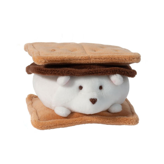 Douglas Plush Stuffed Animal Toy S’more Bear Macaroon, 4" Square