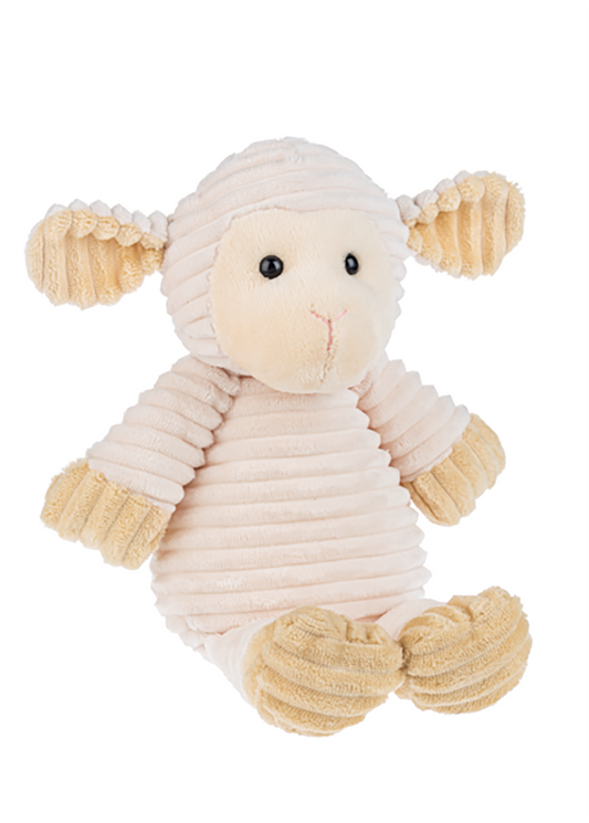 Ganz Ribbles Cream Lamb Corduroy Plush Stuffed Animal Toy, 12"