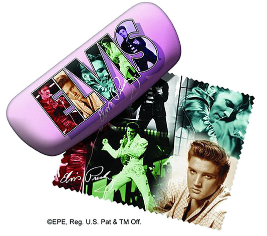 Spoontiques Padded Elvis Presley Eye Glass Case Collage with Lens Cloth