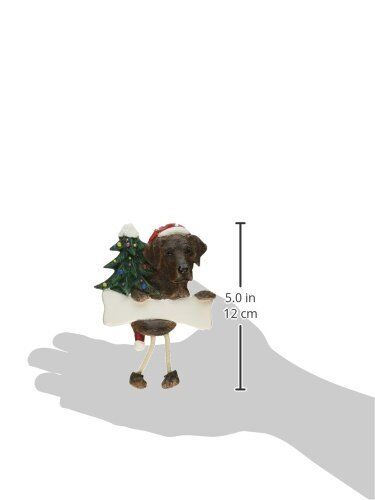 Chocolate Labrador Ornament "Dangling Legs" Hand Painted and Easily Personalized