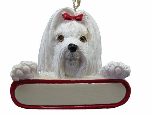 Maltese Dog Santa's Pal Christmas Ornament